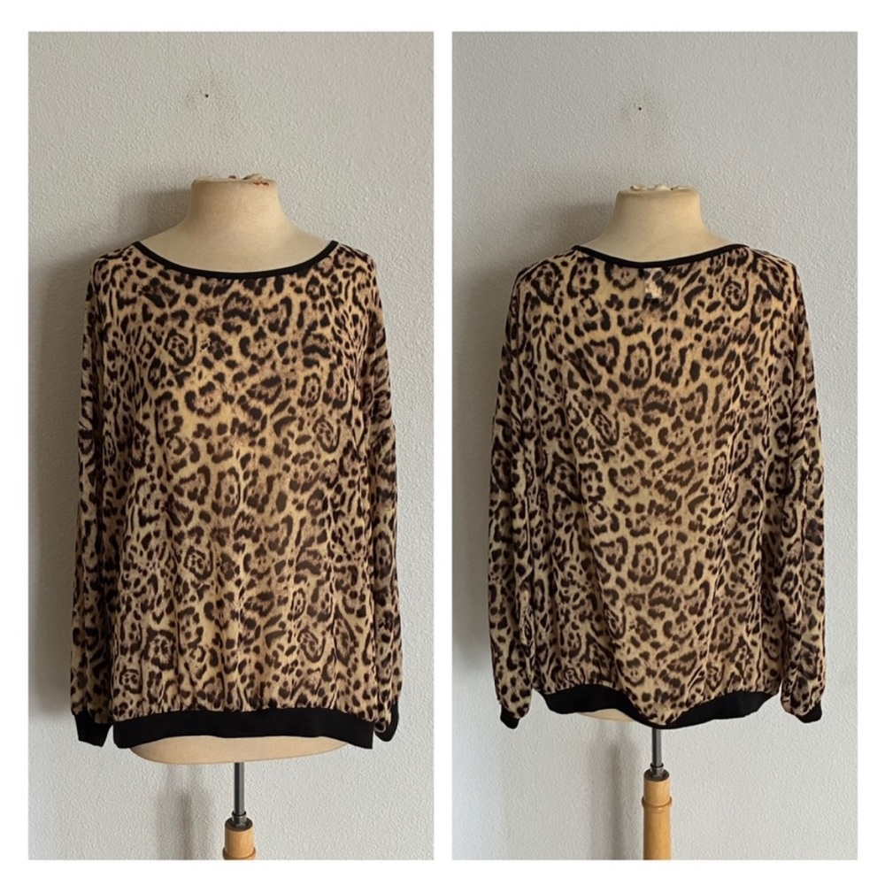 Torrid sheer animal print blouse